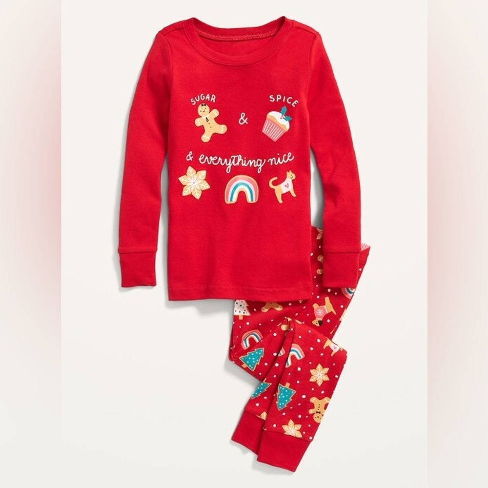 NWT Old Navy Gingerbread Man Pajamas Set Christmas Cookies Boys Girls PJs 3T